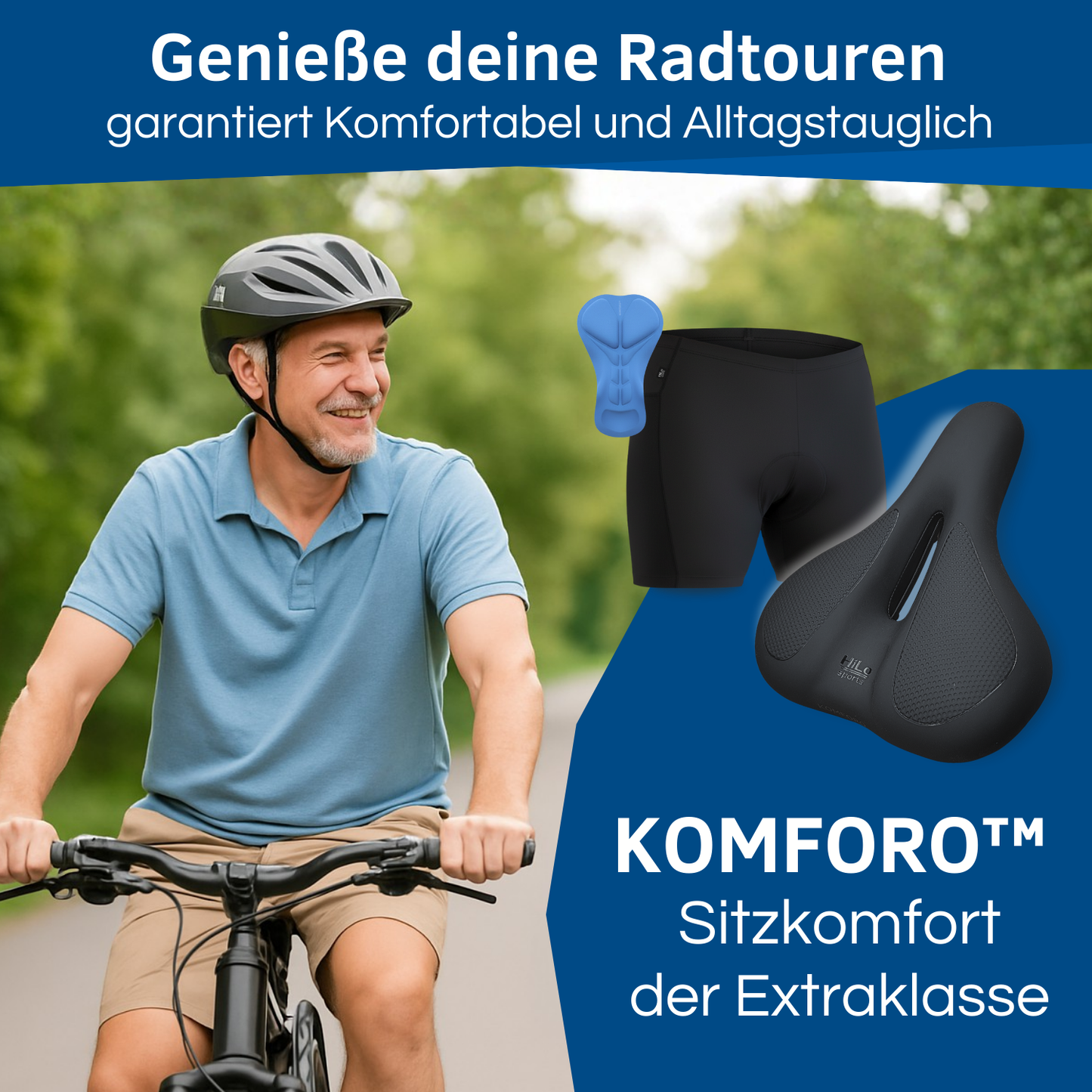 Set: Fahrrad Unterhose und Fahrradsattel