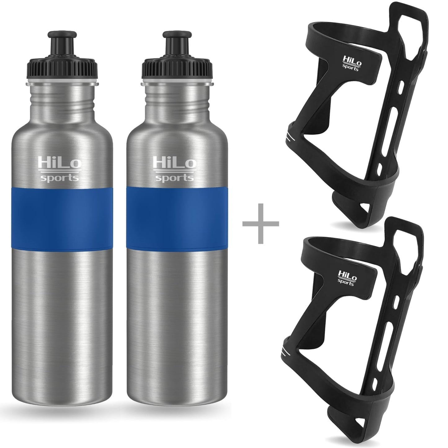 Fahrrad Trinkflasche aus Edelstahl in blau.