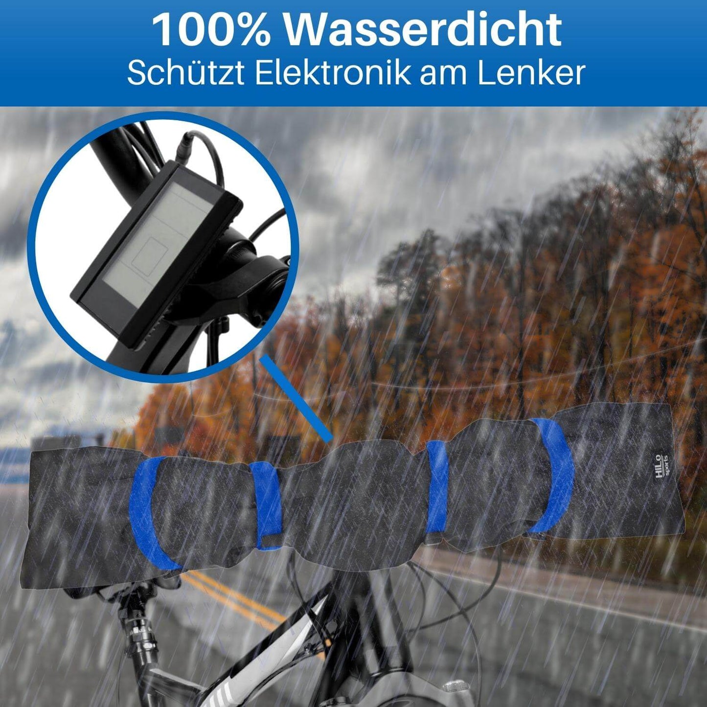 Die Lenkerschutzhülle für dein Fahrrad oder Ebike ist 100% wasserdicht.