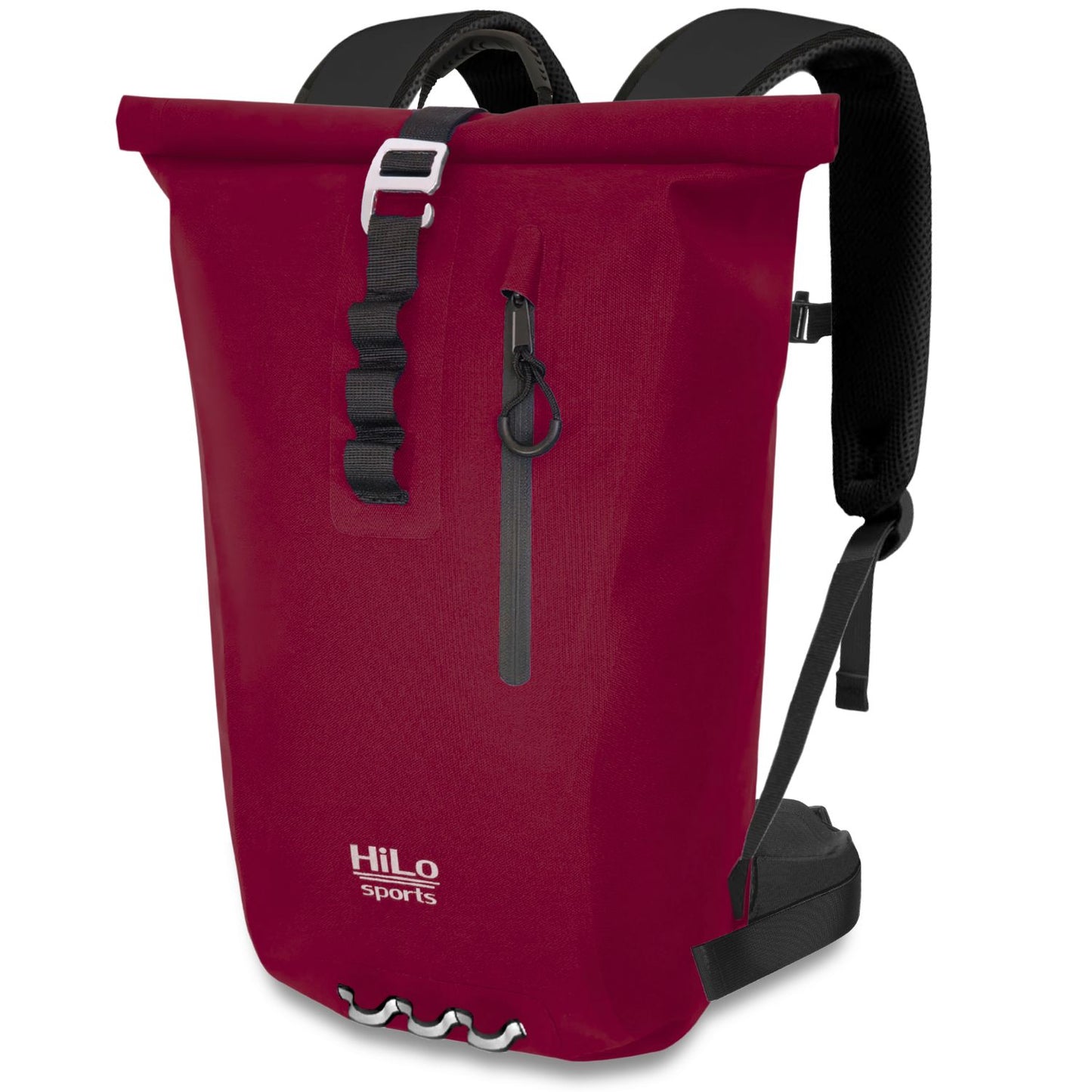 Roll Top Rucksack in Weinrot