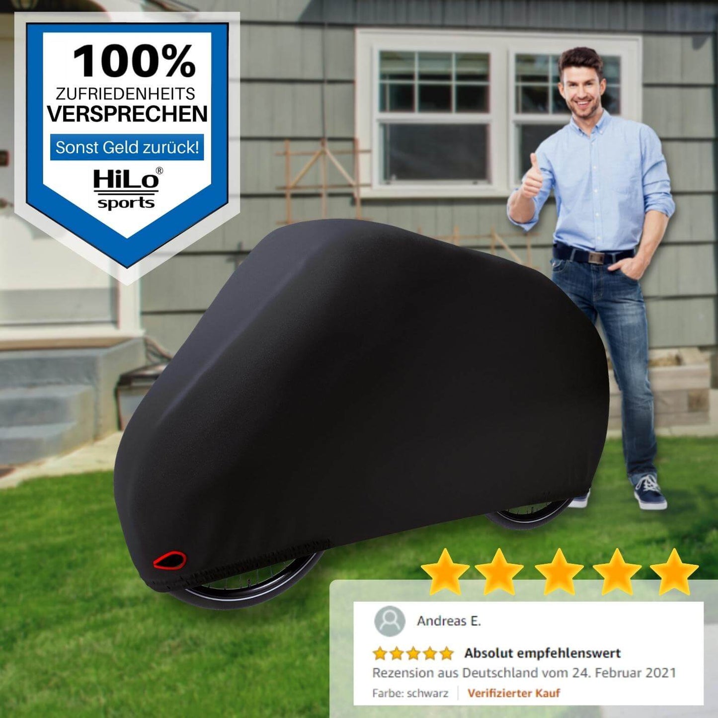 Fahrradabdeckungen von HiLo sports sind top bewertet und unzählige Kunden sind begeistert von der Qualität der Fahrrad-Schutzhüllen.