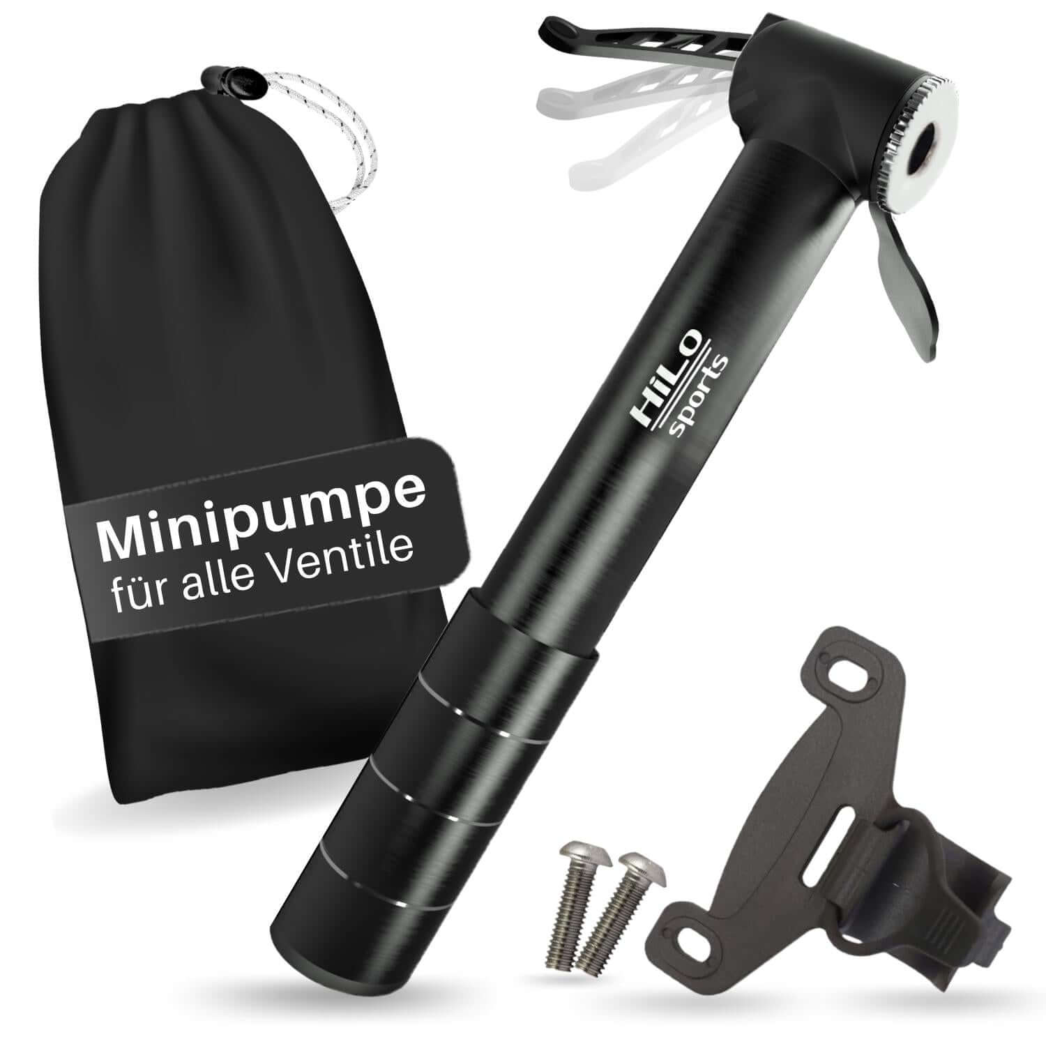 Fahrrad Minipumpe aus Aluminium für alle Ventile