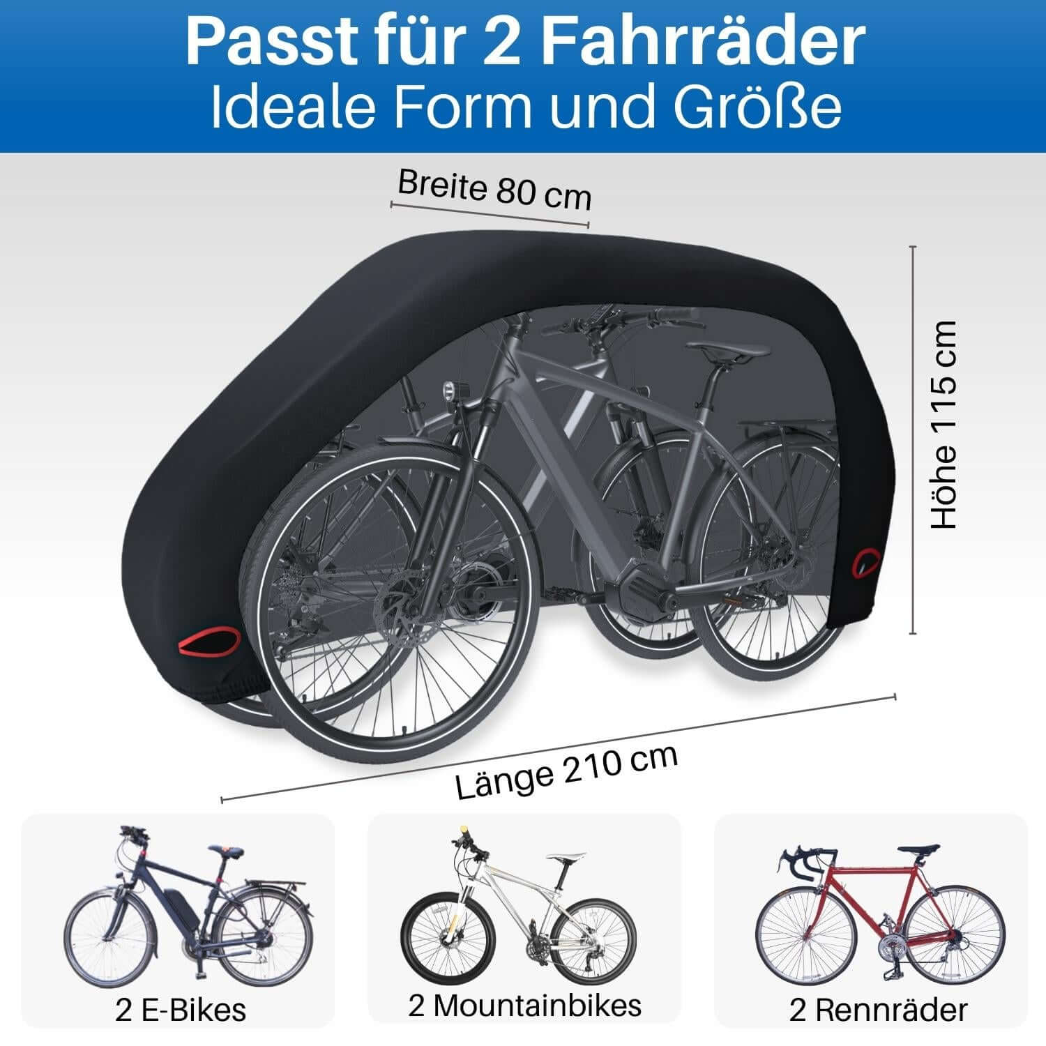 Fahrradabdeckung, für 2 Fahrräder HiLo sports