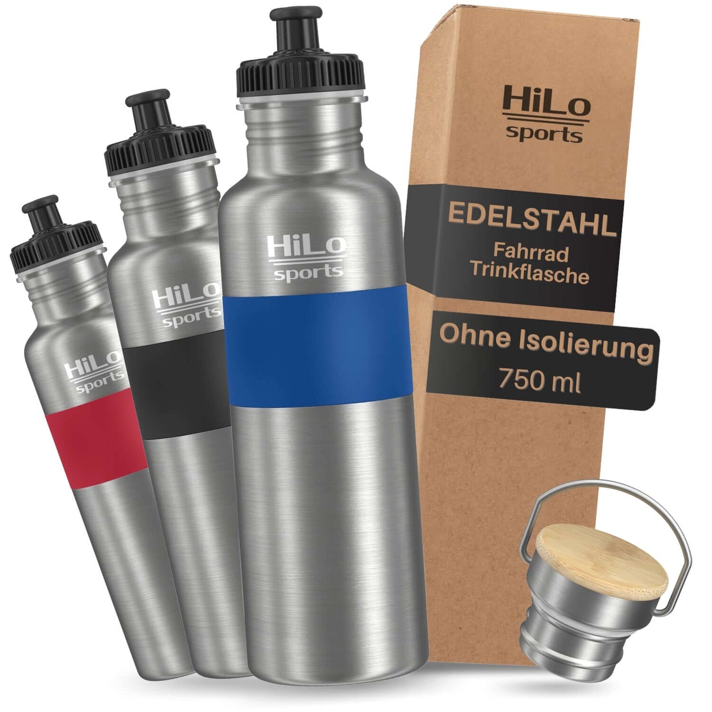 Fahrrad Trinkflasche aus Edelstahl blau