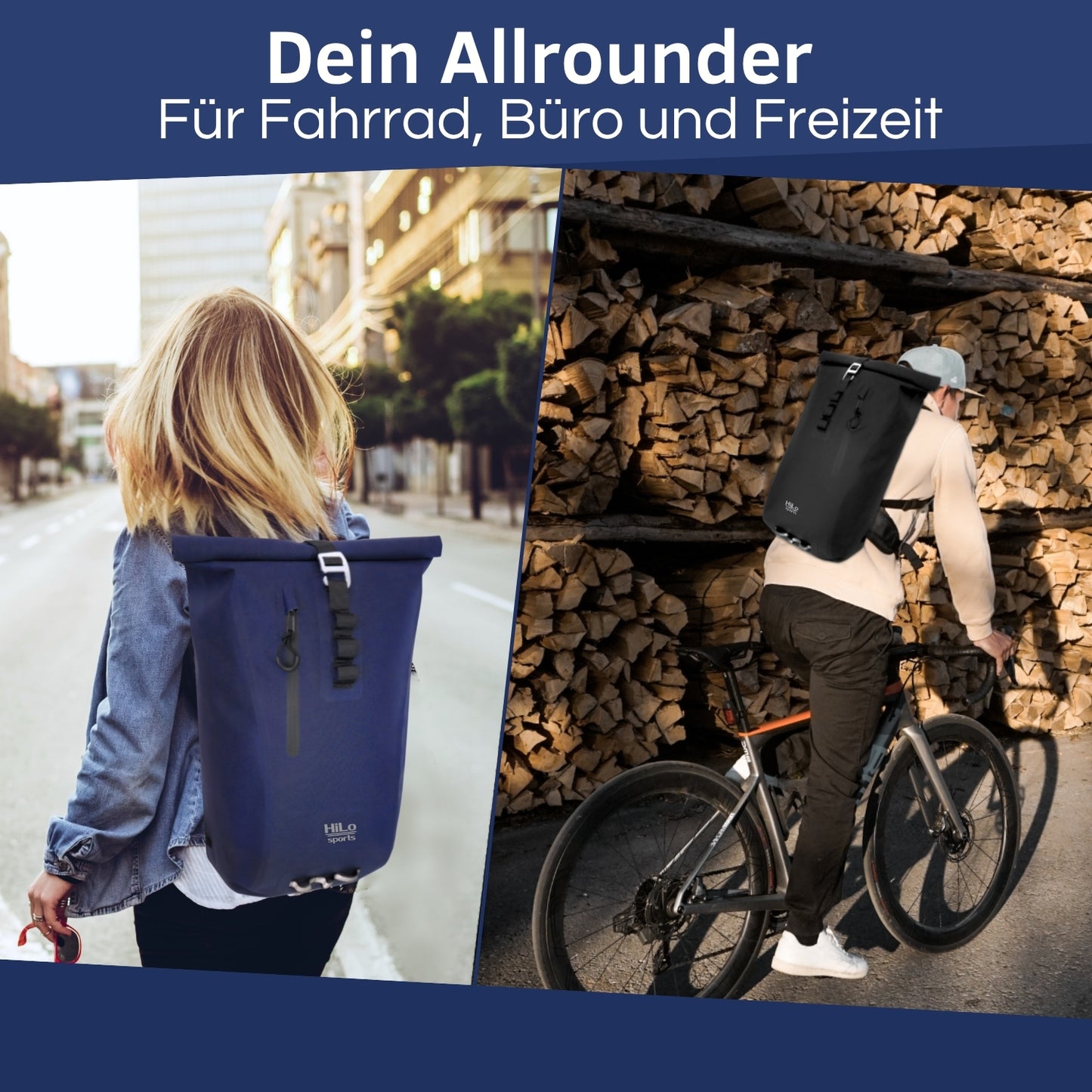 Rolltop Rucksack wasserdicht, 25 Liter