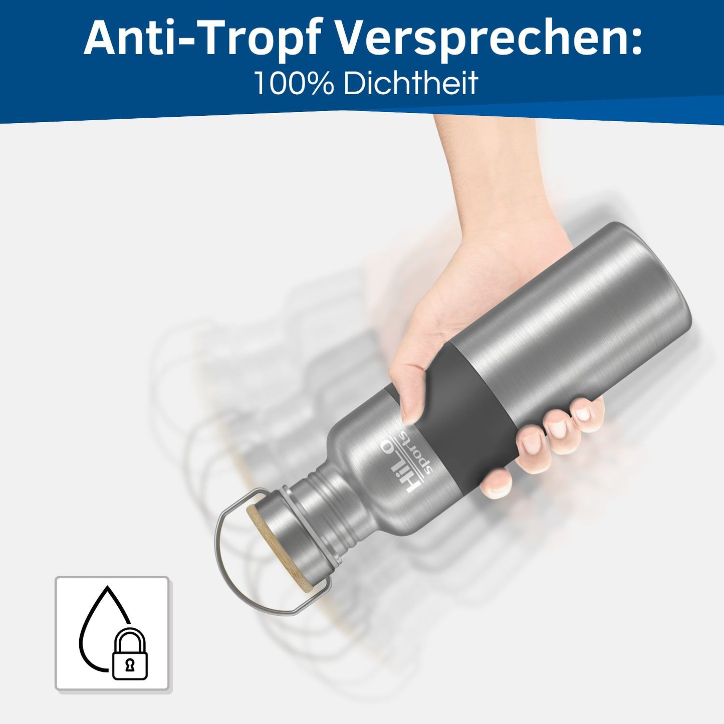 Allrounder Edelstahl Fahrrad Trinkflasche.