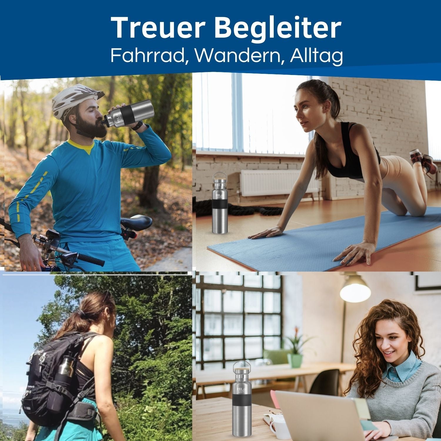 Allrounder Edelstahl Fahrrad Trinkflasche.