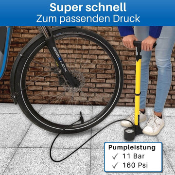 Fahrrad Standpumpe: Für alle Ventile & großem Barometer