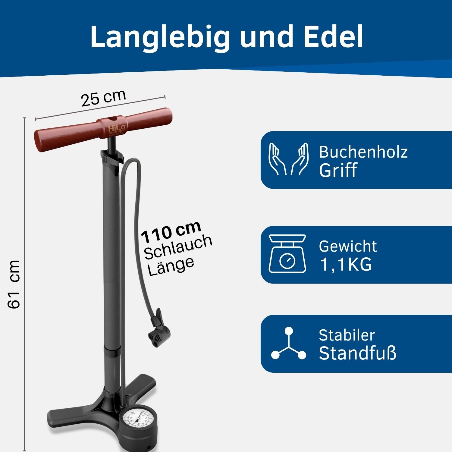 Fahrrad Standpumpe: Passt für alle Ventile (DV, SV, AV)