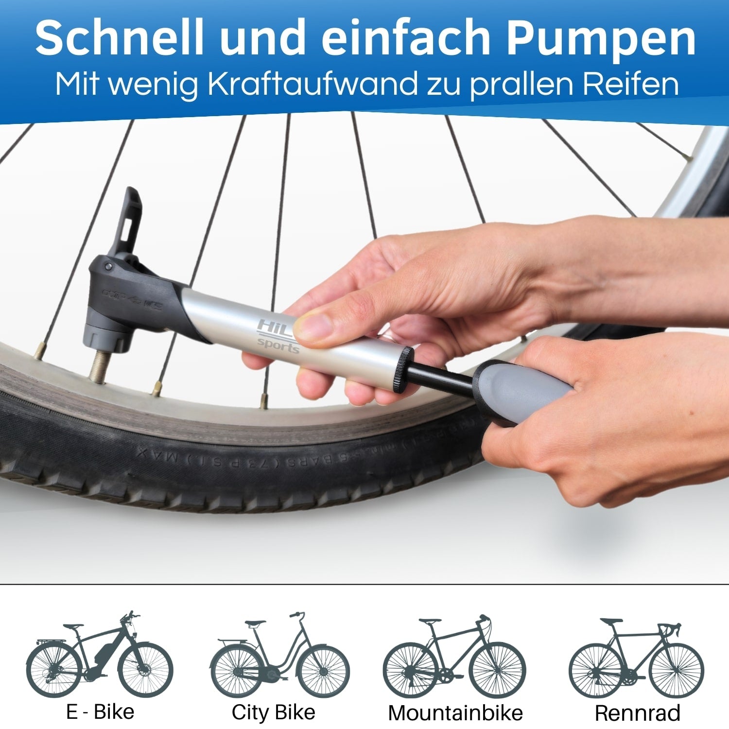 fahrradpumpe für mountainbike Fahrrad Minipumpe, Pocket Star Clever