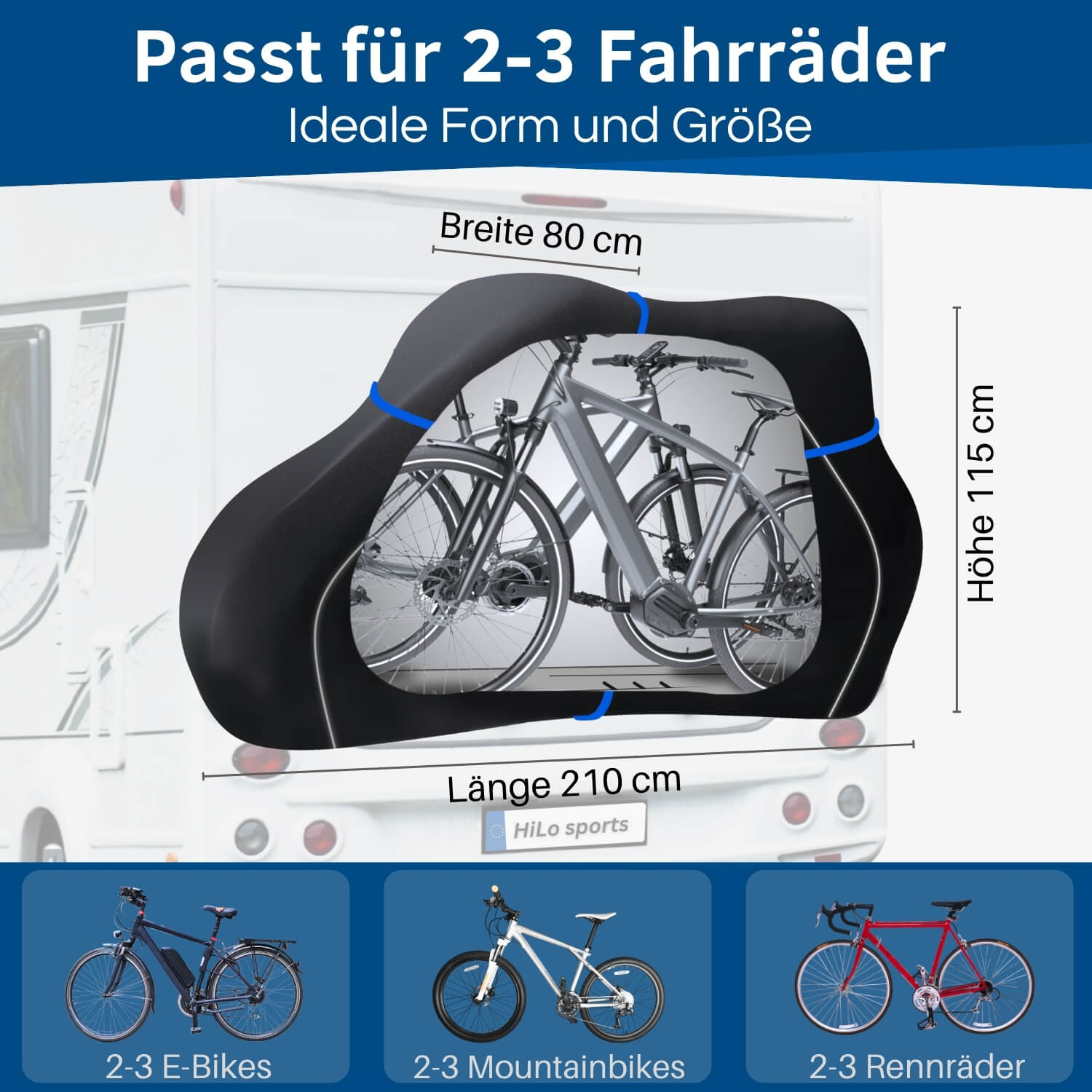fahrradgarage für camping Wohnmobil Fahrradabdeckung für 2-3 E-Bikes