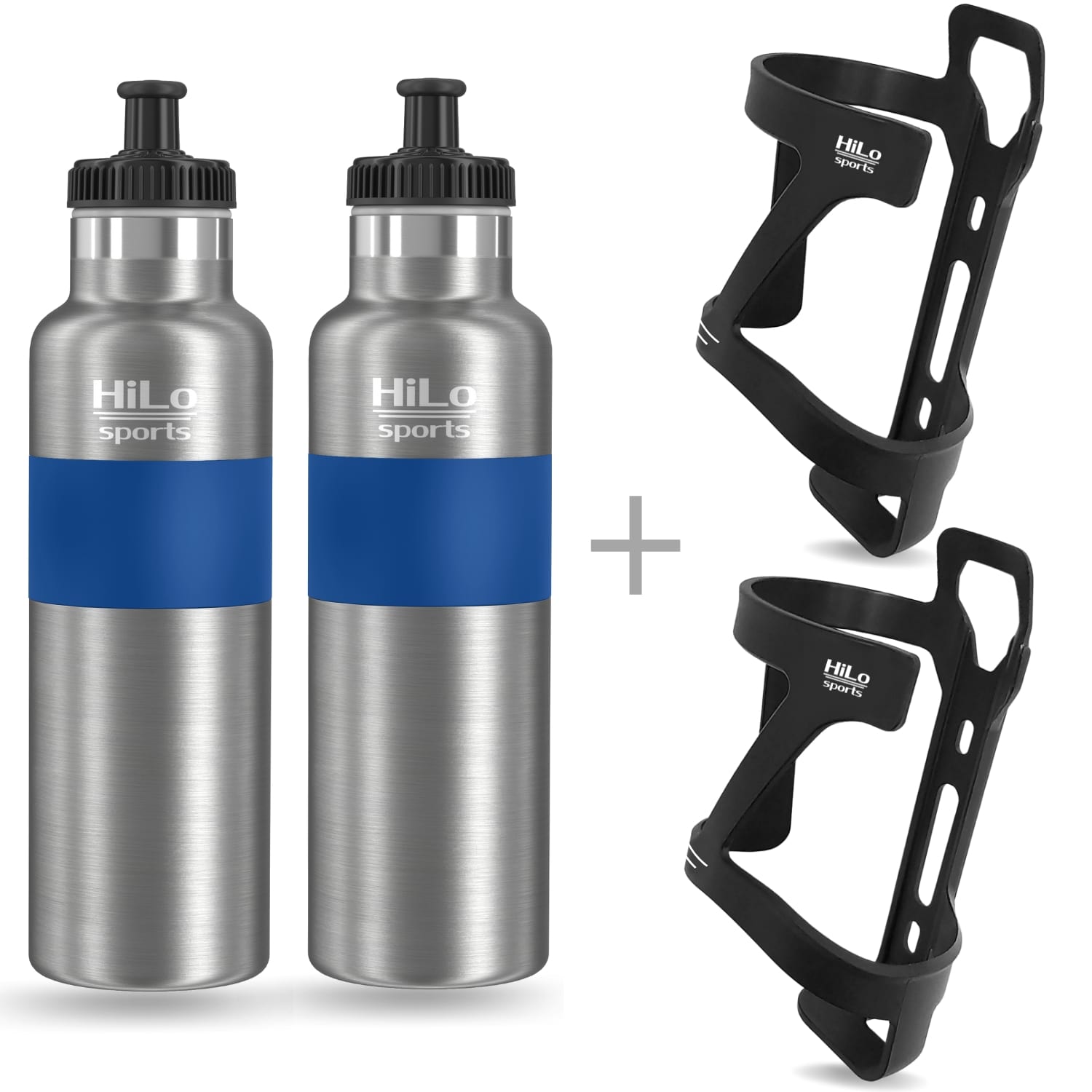 Isolierte Edelstahl Fahrrad Trinkflaschen & Flaschenhalter Set