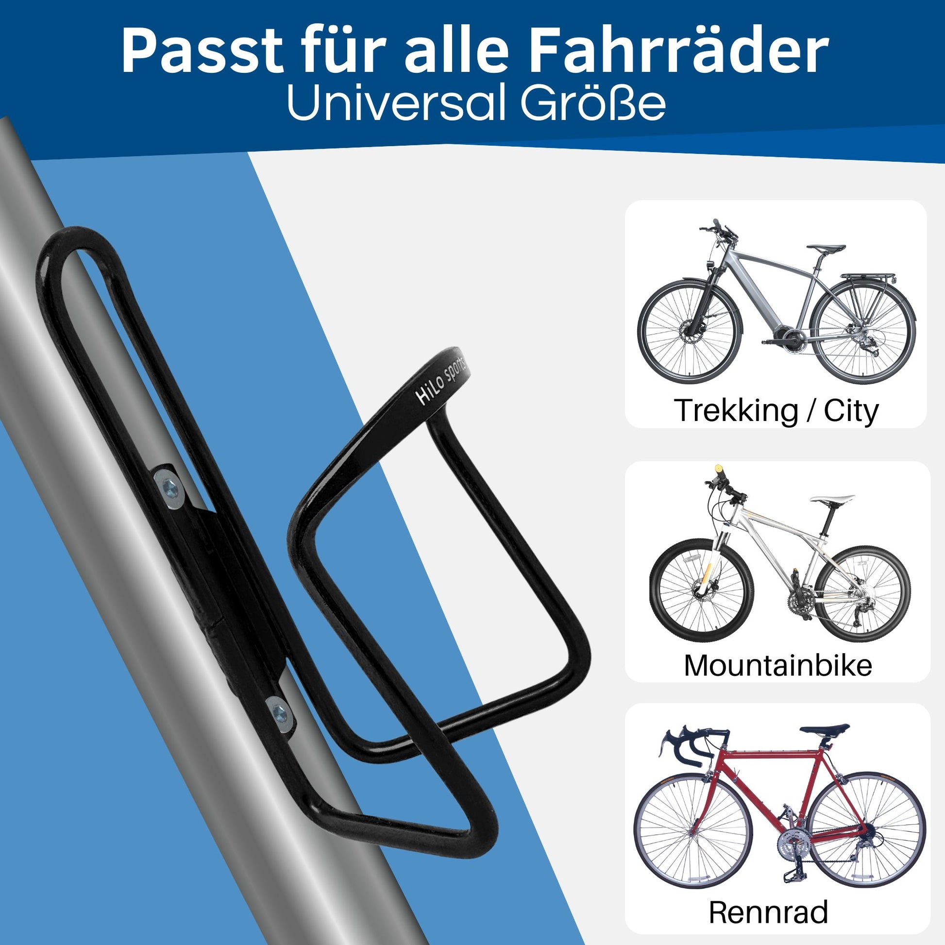 Fahrrad Flaschenhalter eloxiertes Aluminium 2er Set