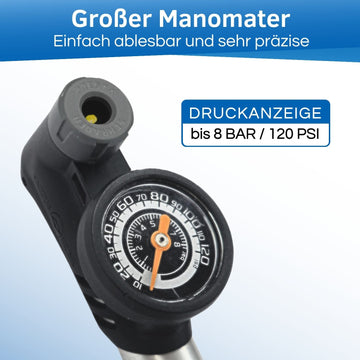 Bicycle mini pump with automatic valve change - Main Image