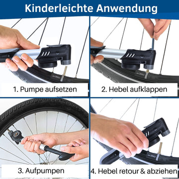 fahrradpumpe für unterwegs Fahrrad Minipumpe mit automatischem Ventil Wechsel