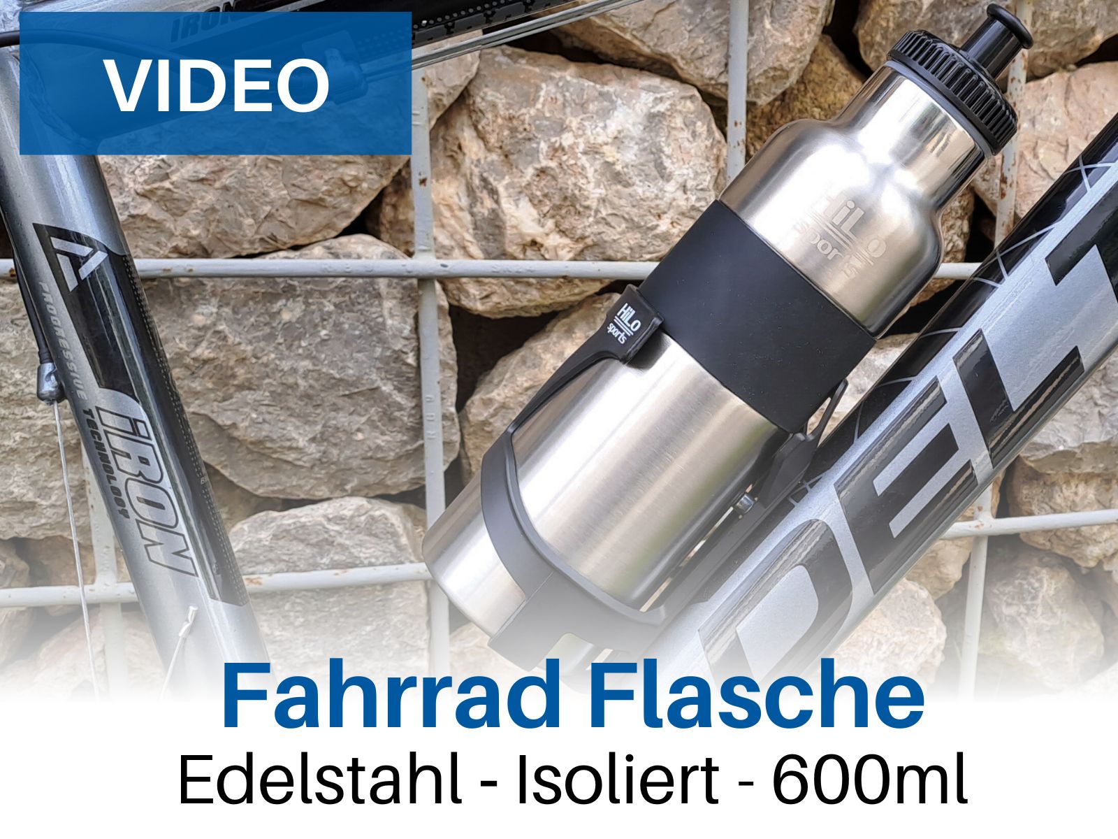 Isolierte Fahrrad Trinkflasche Edelstahl , 600ml