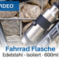 Isolated bicycle drinking bottle stainless steel, 600ml