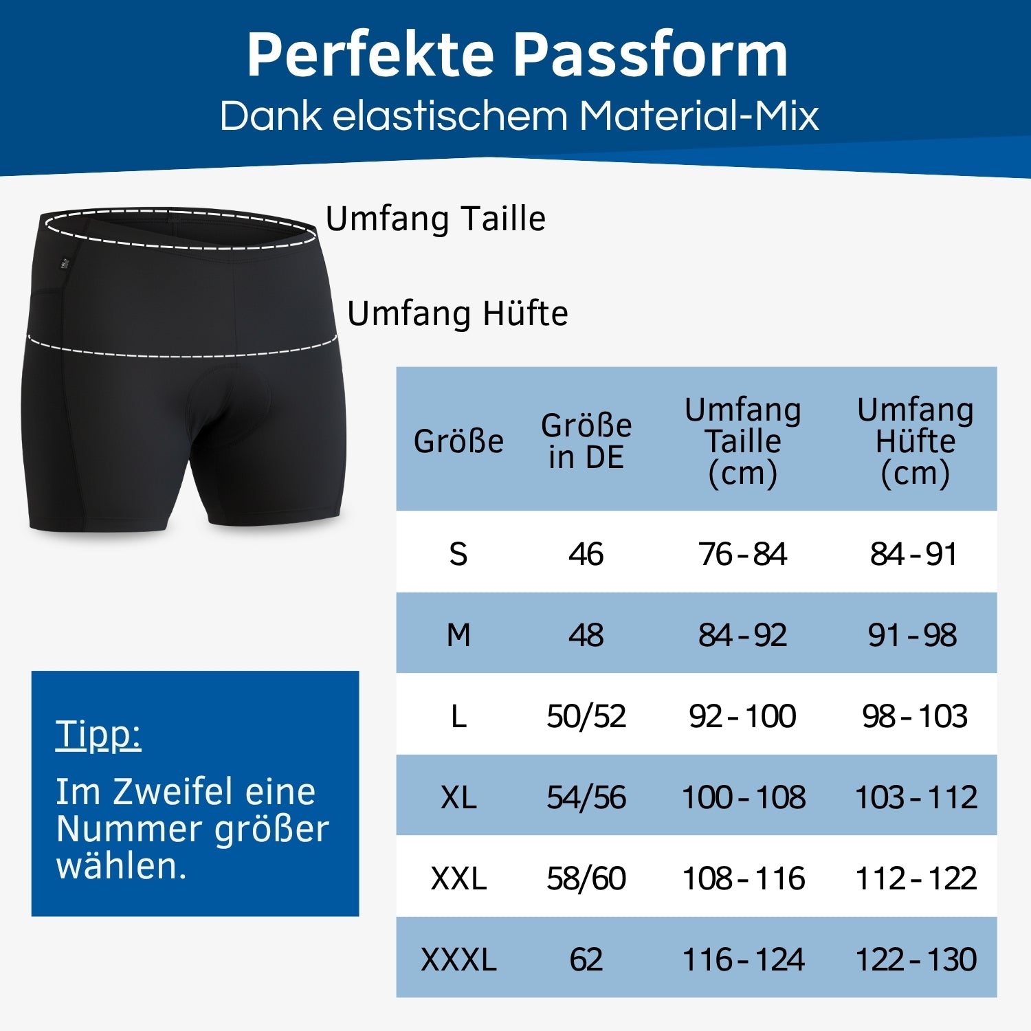 Radler Unterhose Komforo HiLo Sports KOMFORO™ Fahrrad Unterhosen Herren Gepolstert