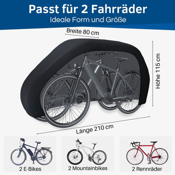 Reißfeste Heckträger Fahrradschutzhülle für 2 E-Bikes