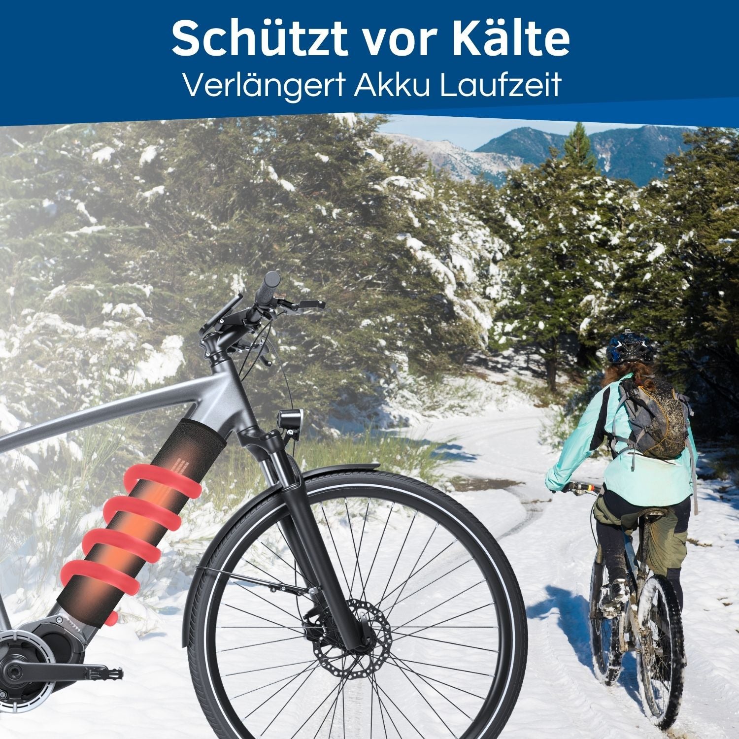 Neopren Akku Schutz, schützt vor Kälte.