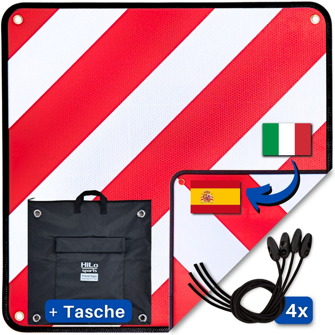 Fahrradträger Warntafel für Italien & Spanien