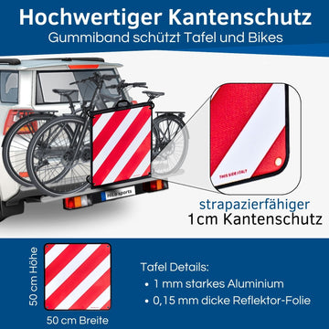 Fahrradträger Warntafel für Italien & Spanien
