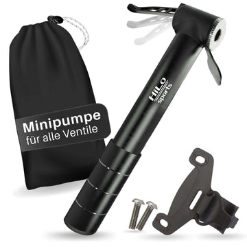 Fahrrad Minipumpe aus Aluminium für alle Ventile