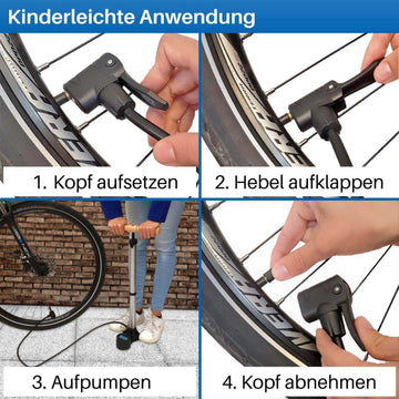 Digitale Fahrrad Standpumpe: Für alle Ventile