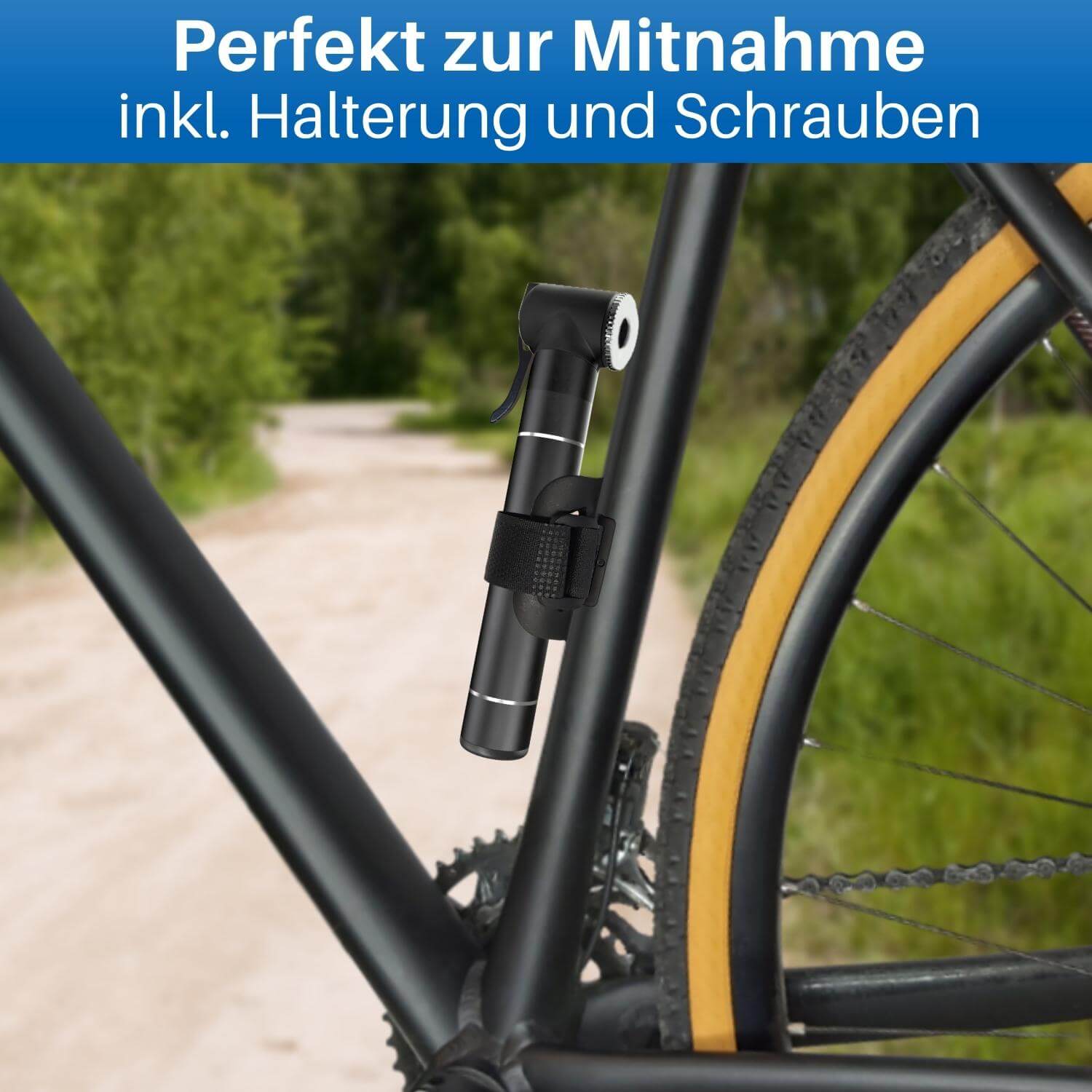 100PSI Mini Fahrrad pumpe Bike Luftpumpe Tragbar Kompakt Langlebig Pumpe  Schwarz