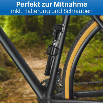 Fahrrad Minipumpe aus Aluminium für alle Ventile