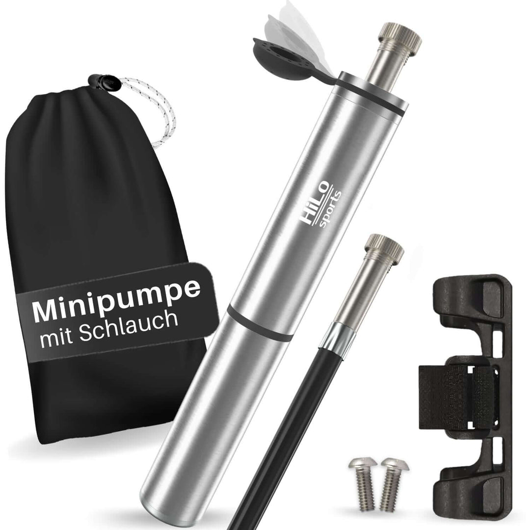 Fahrrad Minipumpe mit Schlauch, für alle Ventile